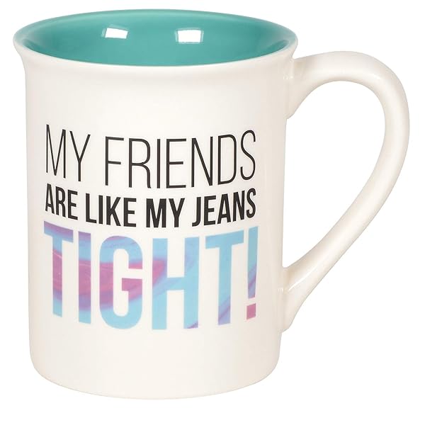 Enesco Our Name is Mud Jeans Friendship Coffee Mug - 16oz Multicolor Gift for Friends