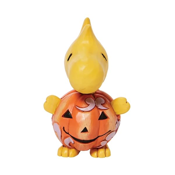 "Enesco Peanuts Halloween Collection: Jim Shore Woodstock Pumpkin Figurine - 3.25" Collectible Home Decor"