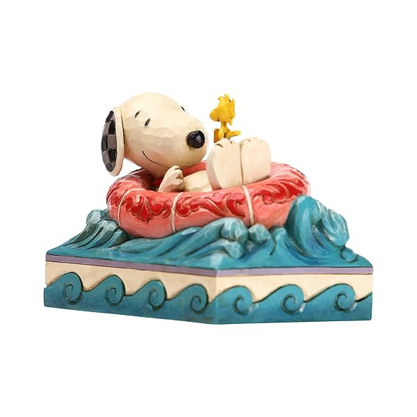 Enesco Peanuts Jim Shore Snoopy & Woodstock Floatie Figurine - 4 Inch Multicolor Collectible