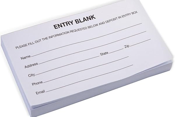 "Buy Entry Form Pads for Raffles & Contests - 1,000 Forms, 5.3"W x 2.8"W - Perfect for Drawings!"