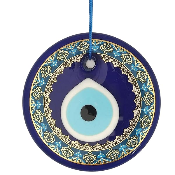 Erbulus "Erbulus 4.3" Blue Evil Eye Wall Hanging - Handmade Turkish Nazar Amulet for Home Protection & Decor"