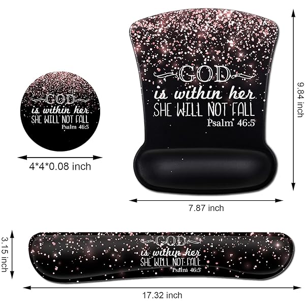 Ergonomic Gel Mouse Pad with Wrist Support, Memory Foam Keyboard Wrist Rest,Non-Slip PU Base for Home Office Working Studying Easy Typing and Pain - Image 5