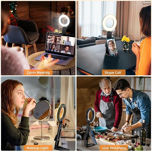 Evershop Ring Light for Laptop Desk Clip On,Small Computer Video Conference Lighting with Stand for Phone Webcam Monitor,5" Portable Mini LED Selfie - Image 2
