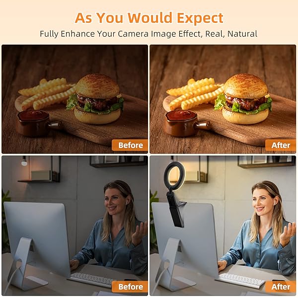 Evershop Ring Light for Laptop Desk Clip On,Small Computer Video Conference Lighting with Stand for Phone Webcam Monitor,5" Portable Mini LED Selfie - Image 3