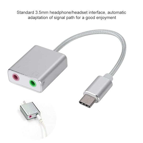 Aluminum Alloy Type C External Sound Card: 3.5mm Audio Adapter for Mobile & PC Live Recording - Image 3