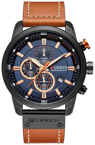 FANMIS Men's Military Analog Quartz Watch: Waterproof Chronograph & Leather Strap for Casual & Business Wear