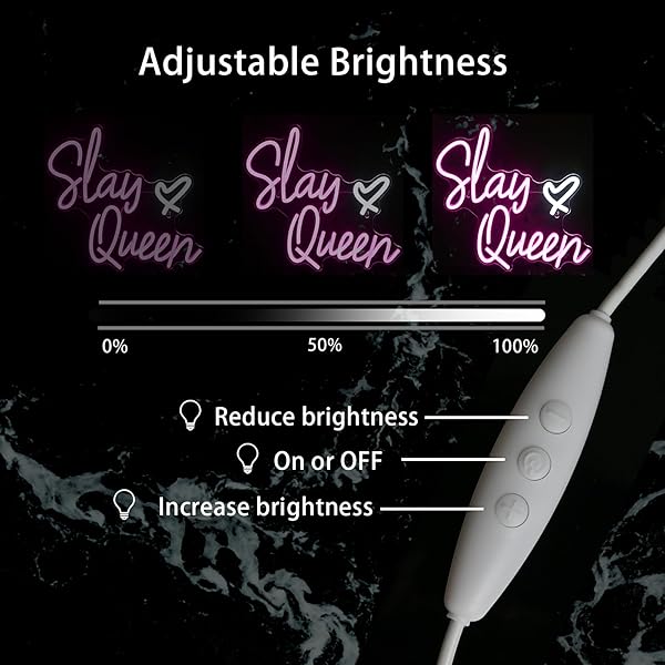 Slay Queen Neon Sign Pink White LED Light for Bedroom Wall Decor Preppy Girl Aesthetic Dorm Y2K Party Gifts - Image 6