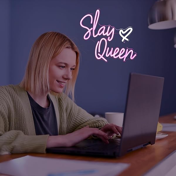 Slay Queen Neon Sign Pink White LED Light for Bedroom Wall Decor Preppy Girl Aesthetic Dorm Y2K Party Gifts - Image 10