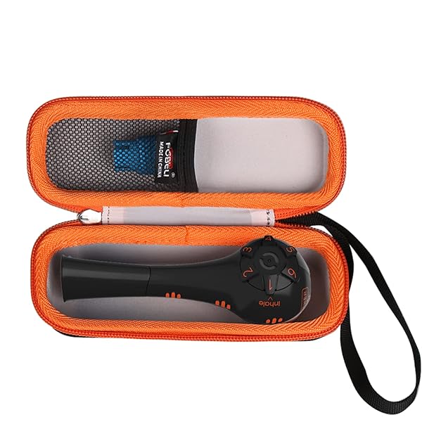 FBLFOBELI EVA Hard Carrying Case Compatible with The Breather Fit Hand-Held Inspiratory Expiratory Muscle Trainer (Orange, Case Only)