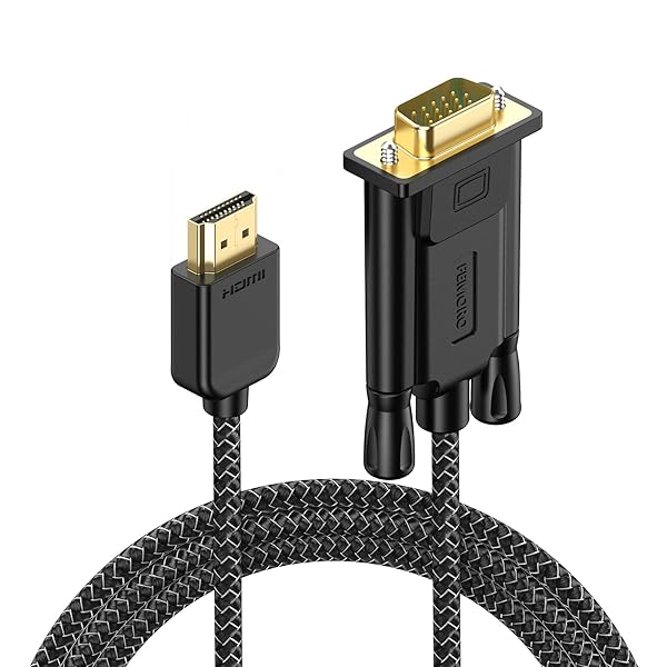 FEMORO 6ft HDMI to VGA Cable - 1080P Male to Male Braided Cord for Monitors, Laptops, Projectors & More - Image 2