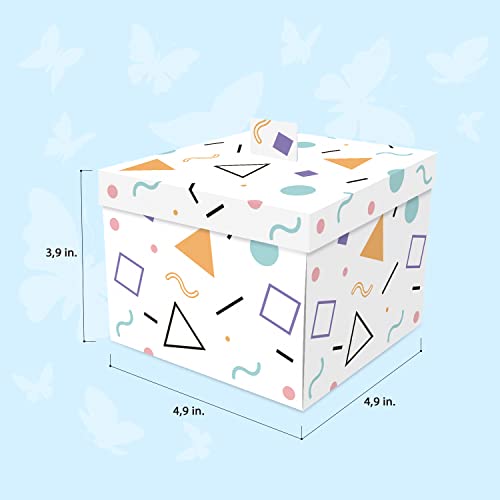 FETTIPOP DIY Butterfly Explosion Gift Box (white-yellow) DIY 7.1x5.5x4.3 inches, Surprise Flying Butterfly Box - Image 9