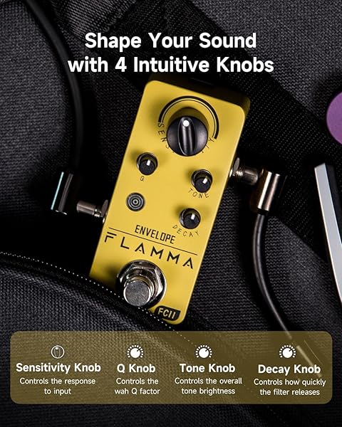 FLAMMA FC11 Auto Wah Pedal: True Bypass Envelope Filter for Guitar & Bass Effects - Image 4