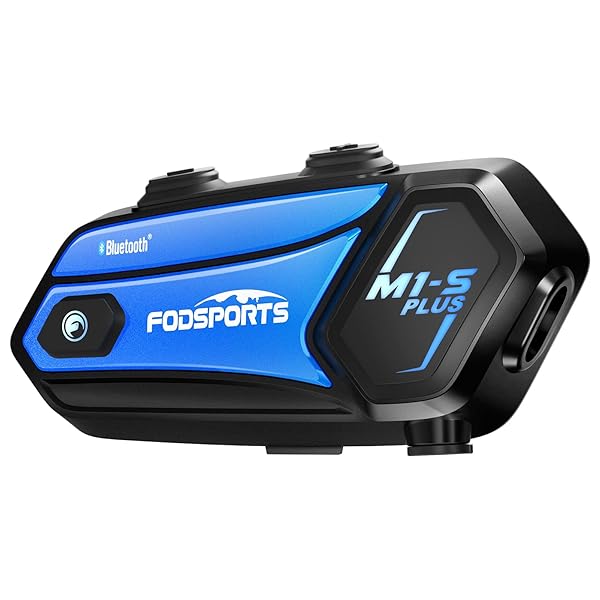 FODSPORTS M1-S Plus Motorcycle Bluetooth Headset: 10-Rider Intercom, Music Sharing & HRSQS Speakers