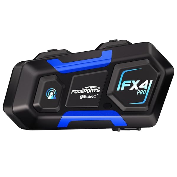 FODSPORTS FX4 Pro Bluetooth Intercom: 4-Rider Helmet Communication System with FM & Dual Mics