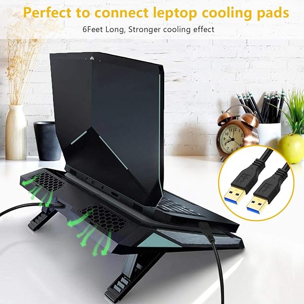 FXAVA 12FT USB to USB Cable Male to Male Type A for Fast Data Transfer Compatible with Hard Drives and Laptop Coolers - Image 6