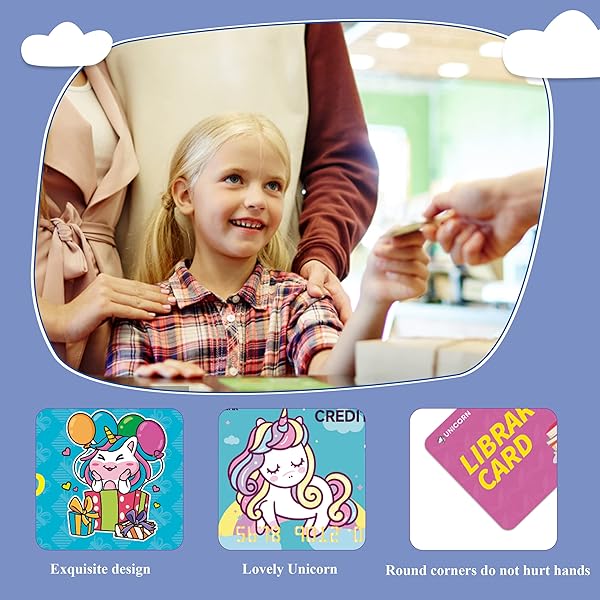 Unicorn Play Credit Cards for Kids 10pcs Pretend Debit Cards for Girls Fun and Safe Fake Credit Cards - Image 7