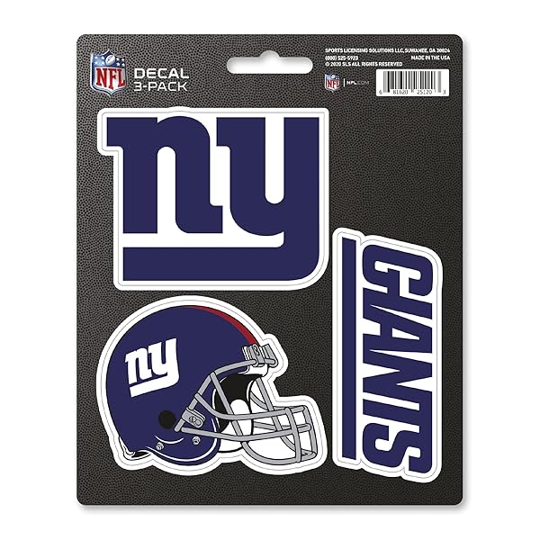 Fanmats NFL New York Giants Team Decal 3-Pack - Stylish Blue Stickers for Fans