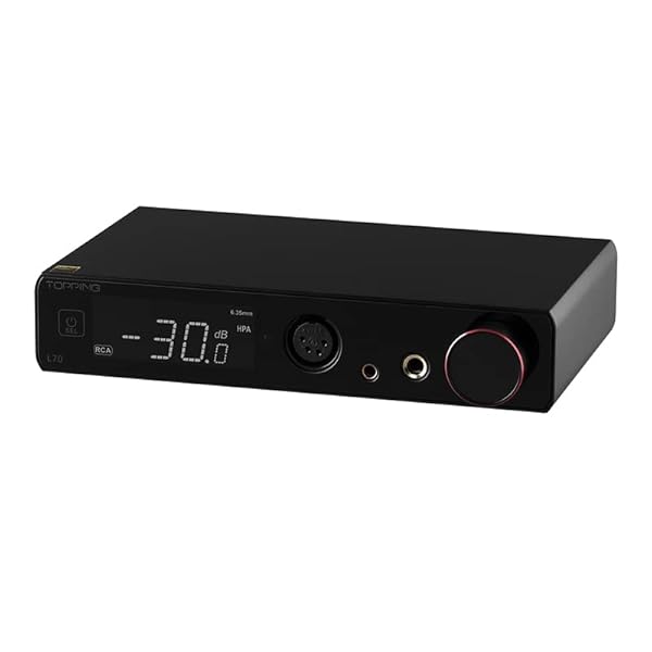 Fanmusic Fanmusic Topping L70 Full Balanced NFCA Headphone Amplifier 4Pin XLR 4.4 Balanced 6.35mm SE Output Amp with Remote Control (Black)