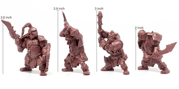 Fantasy Battles Mountain Orcs Uruktag Mini Action Figure Playset 4 pcs XL 1/32 Scale DND RPG Characters and Accessories - Image 5
