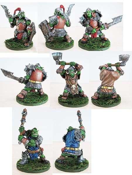 Fantasy Battles Mountain Orcs Uruktag Mini Action Figure Playset 4 pcs XL 1/32 Scale DND RPG Characters and Accessories - Image 6