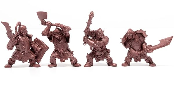 Fantasy Battles Mountain Orcs Uruktag Mini Action Figure Playset 4 pcs XL 1/32 Scale DND RPG Characters and Accessories - Image 2