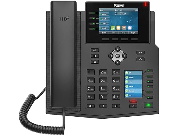 Fanvil X5U High-End VoIP Phone with 3.5 Inch Color Display and 16 SIP Lines for Enhanced Communication and Connectivity - Image 3