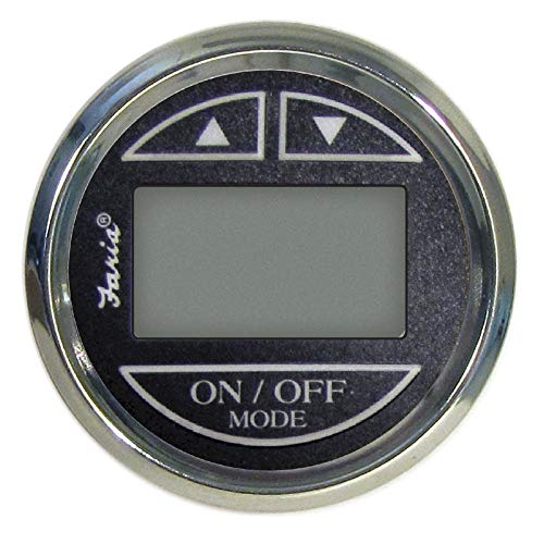 Faria 13750 Chesapeake Stainless Steel Depth Sounder with Transom Mounted Transducer - SN2011-2, Black