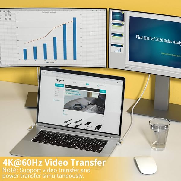 Fasgear 100W USB C to Type C 90 Degree Cable 10ft - 10Gbps Data & 5A Power for MacBook, VR, Docking Stations & 4K Displays - Image 6