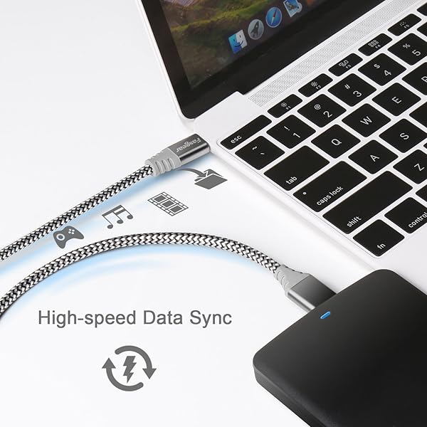 Fasgear USB C to Micro 3.0 Cable - 3ft Nylon Braided Fast Charge & Sync for Toshiba, Seagate, Galaxy S5 & More - Image 7