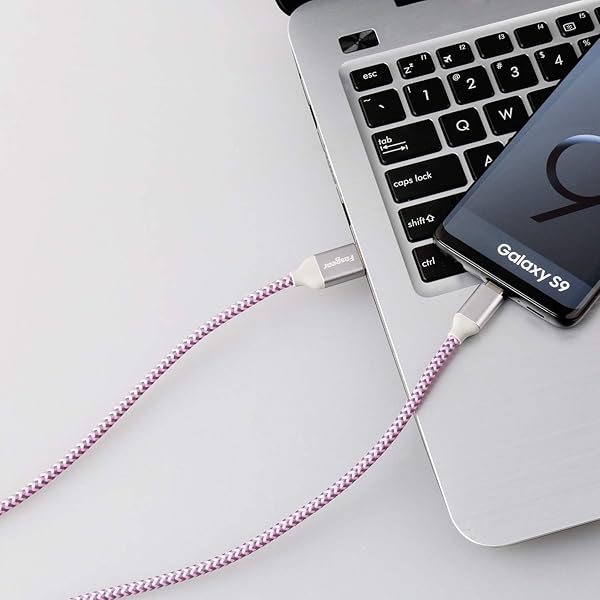 Fasgear 10ft USB C to A Cables 3 Pack - Fast Charging, Nylon Braided, Compatible with Galaxy S20, Note 10, LG, Moto G, PS5 (Blue, Purple, Pink) - Image 7