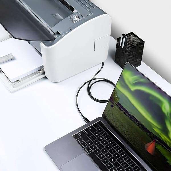 Fasgear USB C to USB B 3.0 Cable 3ft - Nylon Braided Printer Cable for Docking Stations & External Drives - Image 6