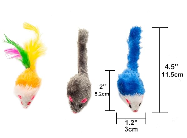Fashion's Talk 48 Count Assorted Mice Cat Toys Furry Rattle Mouse Kitten Toy Mini Mice for Indoor Cats Interactive Play Color Varies - Image 6