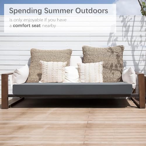 Favoyard Outdoor Bench Cushion 48x18 Inch Waterproof Patio Furniture Cushions with Adjustable Straps Dark Gray Garden Sofa Settee Pads - Image 8