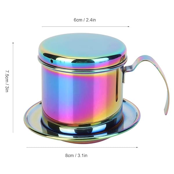 Fdit Stainless Steel Colorful Vietnamese Coffee Filter Set for Perfect Pour Over Coffee Dripper and Infuser Brewer - Image 2