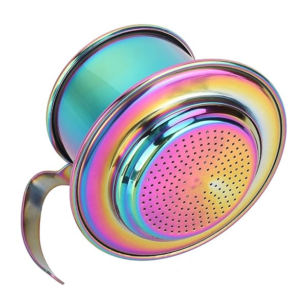 Fdit Stainless Steel Colorful Vietnamese Coffee Filter Set for Perfect Pour Over Coffee Dripper and Infuser Brewer - Image 8