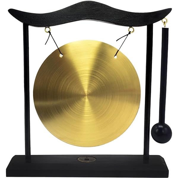 fengshuisale Feng Shui Brass Gong Desktop Zen Art H1301: Enhance Fortune & Serenity in Your Space
