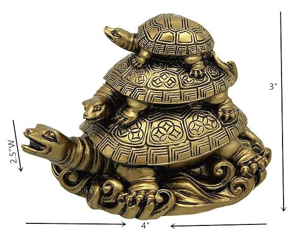 Feng Shui Three Tiers Tortoise Statue: Enhance Home Decor & Promote Healthy Longevity - Image 3