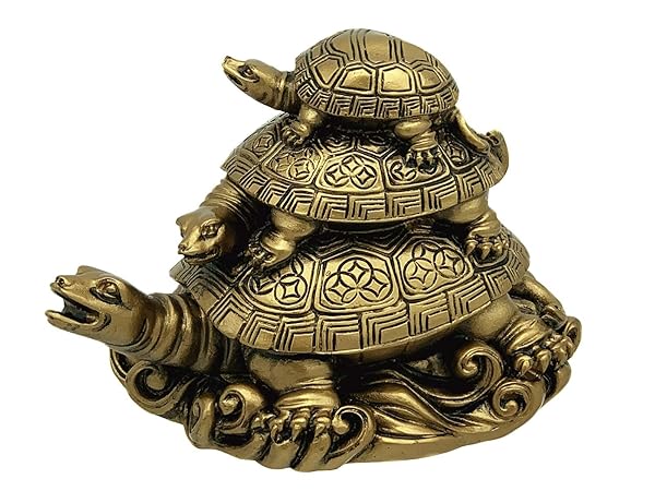 Feng Shui Three Tiers Tortoise Statue: Enhance Home Decor & Promote Healthy Longevity - Image 2