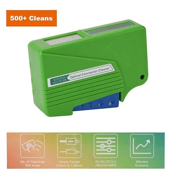 Ultimate Fiber Optic Connector Cleaner for SC, FC, ST, MU, LC - Cleans 500+ Times, Supports 1.25mm/2.5mm Connectors - Image 6