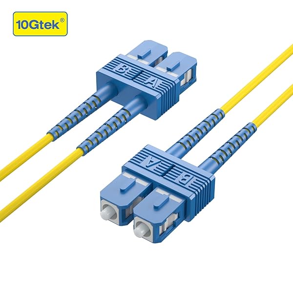 10Gtek Fiber Patch Cable - SC to SC OS2 10Gb Gigabit Singlemode Jumper Duplex 9 125 LSZH Fiber Optic Cord, Yellow, 7-Meter(23-ft) - Image 4
