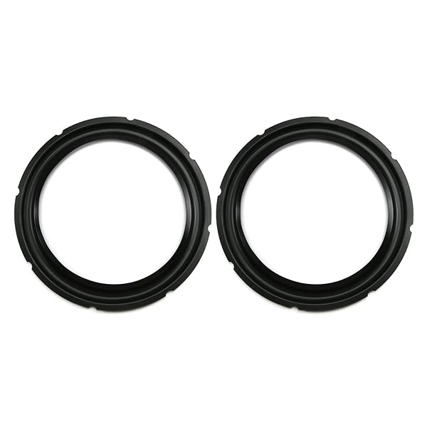Fielect 10 Inch Black Notch Speaker Rubber Edge Surround Rings Replacement for Speaker Repair DIY 2pcs
