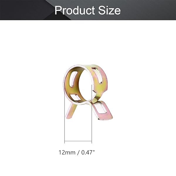 Fielect 100pcs Spring Band Hose Pipe Clamp Assortment Kit for Low Pressure Air Plumbing Automotive Mechanical Use - Image 2