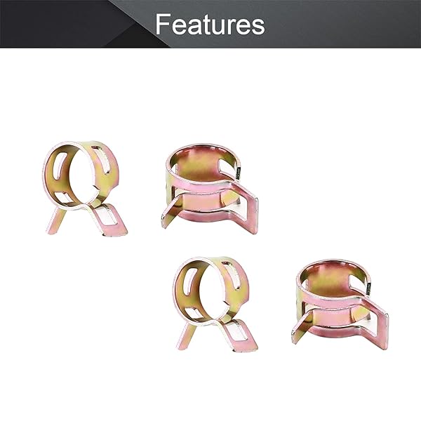 Fielect 100pcs Spring Band Hose Pipe Clamp Assortment Kit for Low Pressure Air Plumbing Automotive Mechanical Use - Image 3