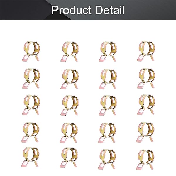 Fielect 100pcs Spring Band Hose Pipe Clamp Assortment Kit for Low Pressure Air Plumbing Automotive Mechanical Use - Image 4