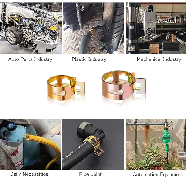 Fielect 100pcs Spring Band Hose Pipe Clamp Assortment Kit for Low Pressure Air Plumbing Automotive Mechanical Use - Image 5