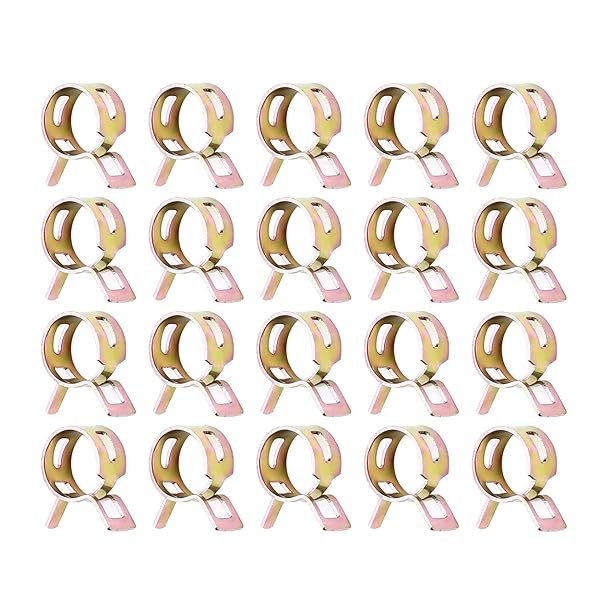 Fielect Fielect 100pcs Spring Band Hose Pipe Clamp Assortment Kit for Low Pressure Air Plumbing Automotive Mechanical Use