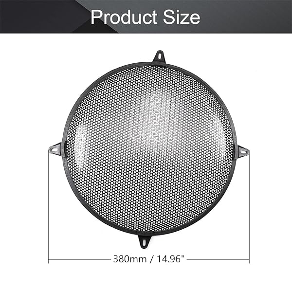 Fielect 15 Inch Speaker Grill Cover Mesh Decorative Woofer Guard Protector Black Audio Accessory - Image 3