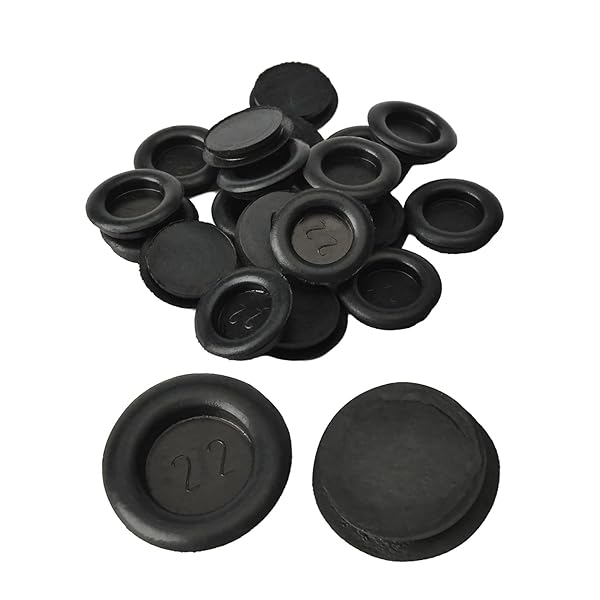 Fielect 20Pcs 22mm Rubber Grommet Eyelet Ring Gasket for Electric Cable Protection Black