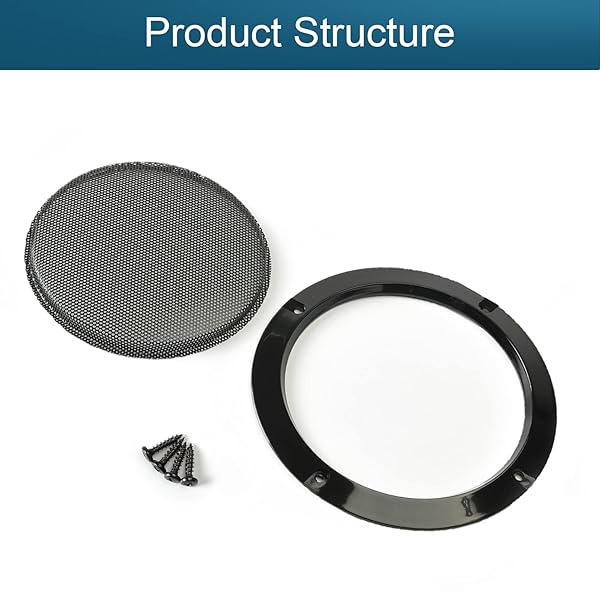 Fielect 5 Inch Speaker Grill Cover Mesh Decorative Subwoofer Guard Black Metal Trim with Screws Audio Accessories 2 Pack - Image 4