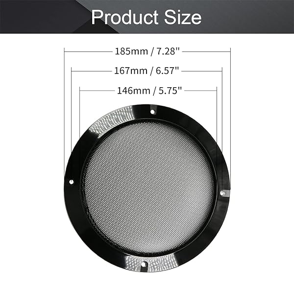 Fielect 2Pcs 6.5 Inch Speaker Grill Mesh Subwoofer Guard Protector Cover Black Metal Trim with Screws Audio Accessories - Image 3